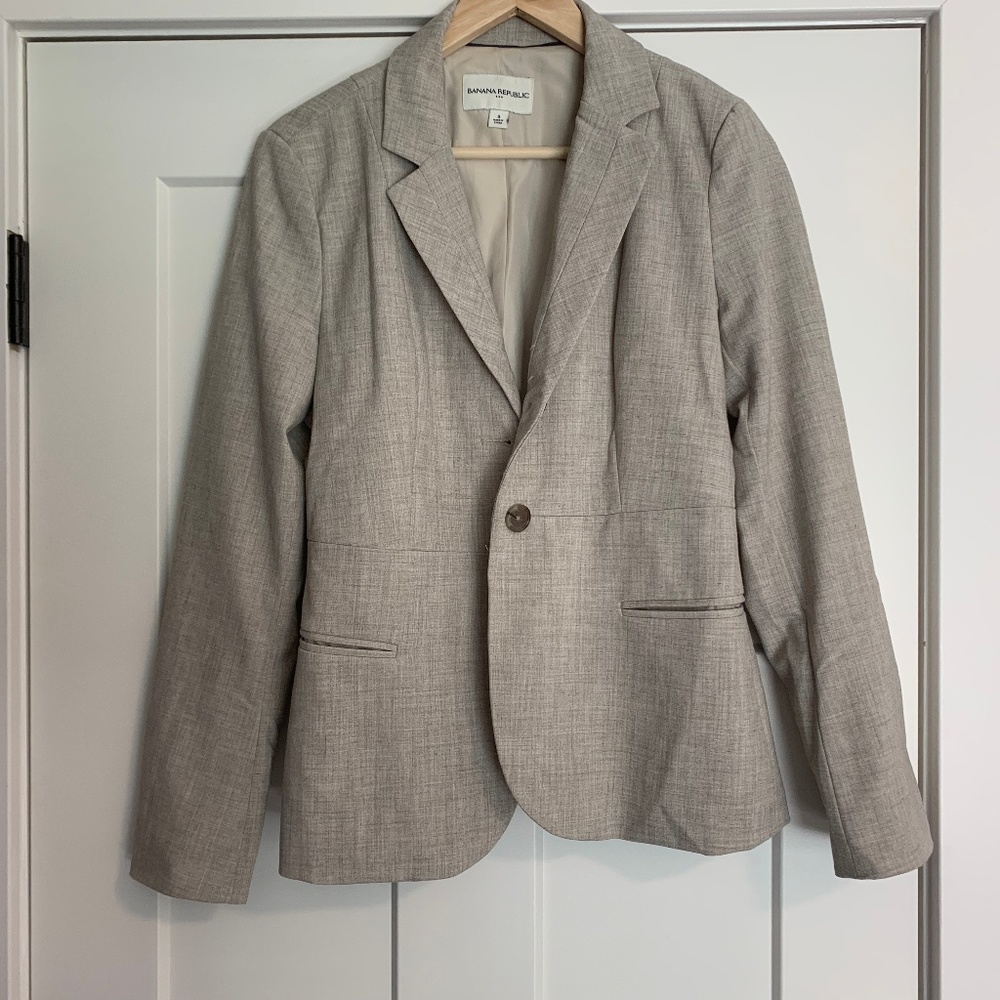 Banana Republic Grey Blazer Size 8